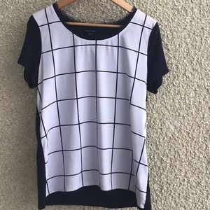Tommy Hilfiger blouse white & blue square design
